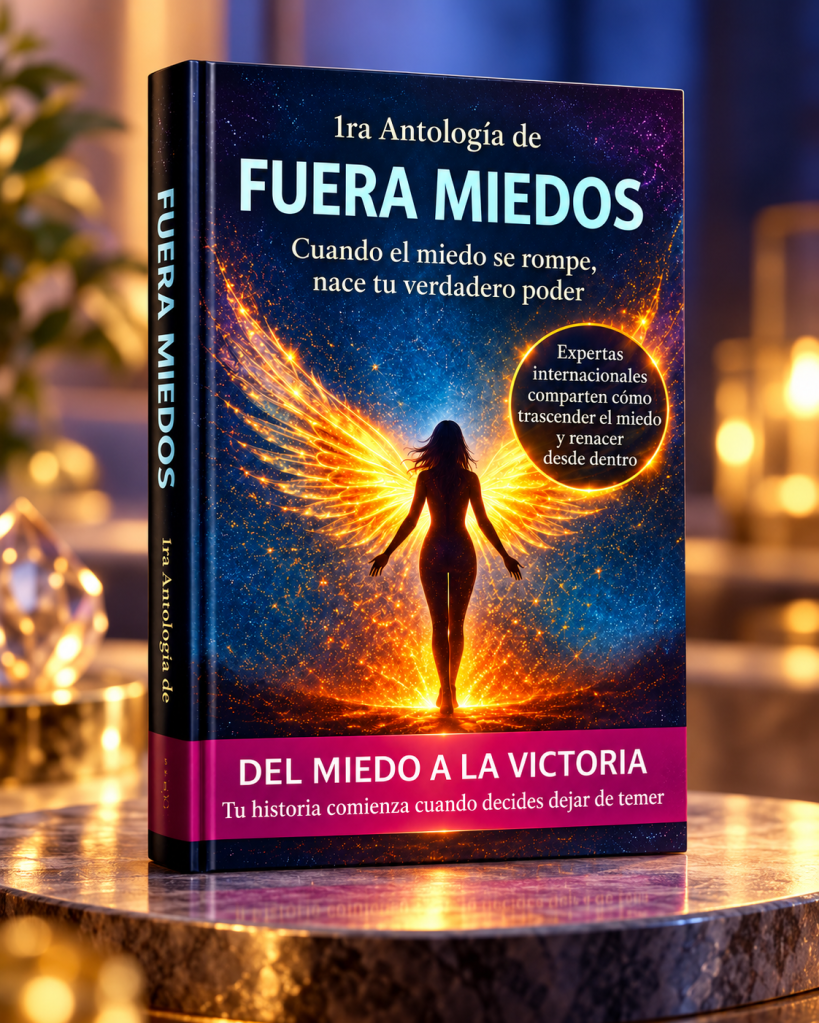 Mockup de la primera antología Fuera Miedos.