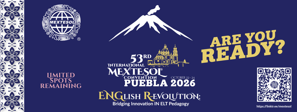 Cartel de la 53.ª Convención Internacional MEXTESOL, Puebla 2026, del 22 al 24 de octubre.